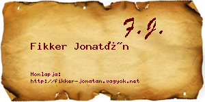 Fikker Jonatán névjegykártya
